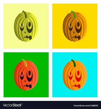 Assembly flat Halloween pumpkin vector image