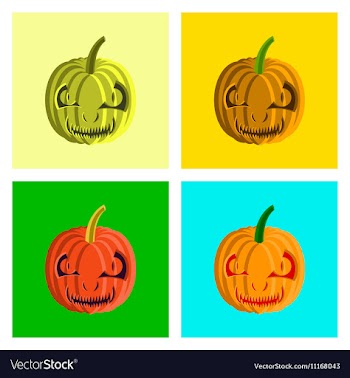Assembly flat Halloween pumpkin vector image