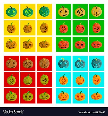 Assembly flat Halloween pumpkin vector image