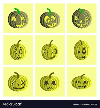 Assembly flat Halloween pumpkin vector image