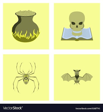 Assembly flat halloween spider book vector image