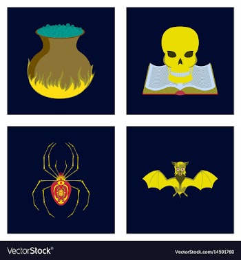 Assembly flat halloween spider book vector image