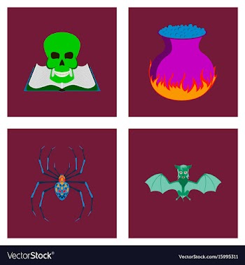 Assembly flat halloween spider book vector image