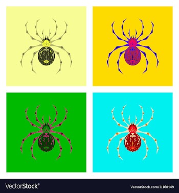 Assembly flat halloween spider vector image