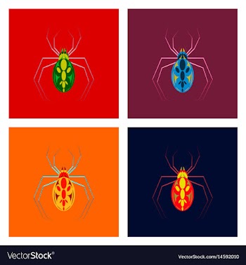 Assembly flat halloween spider vector image