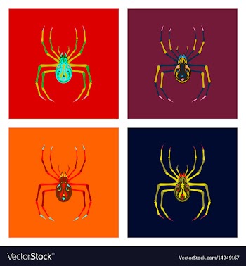 Assembly flat halloween spider vector image