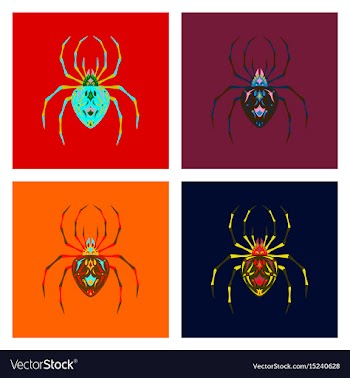 Assembly flat halloween spider vector image