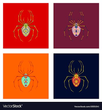 Assembly flat halloween spider vector image