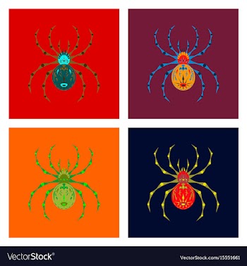 Assembly flat halloween spider vector image