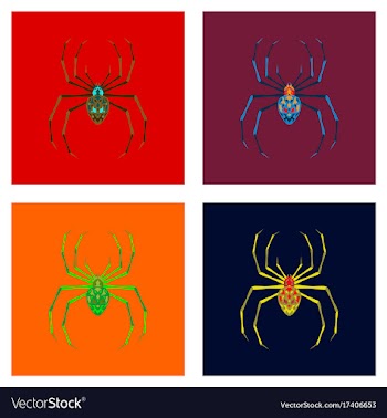 Assembly flat halloween spider vector image