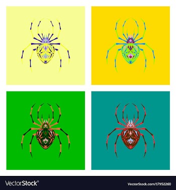 Assembly flat halloween spider vector image