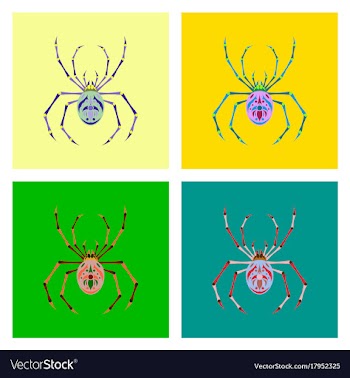 Assembly flat halloween spider vector image