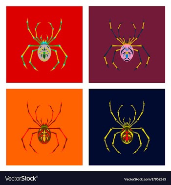 Assembly flat halloween spider vector image
