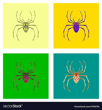 Assembly flat halloween spider vector image