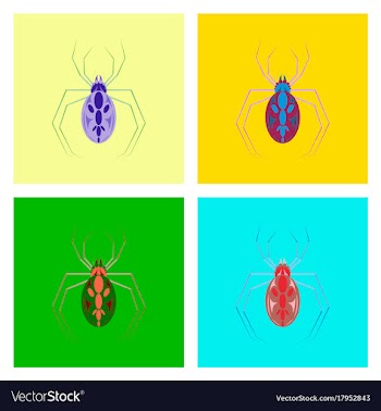Assembly flat halloween spider vector image
