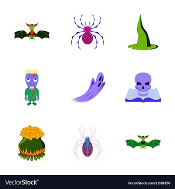 Assembly flat halloween vector image