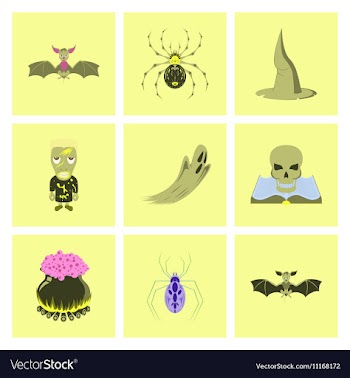 Assembly flat halloween vector image