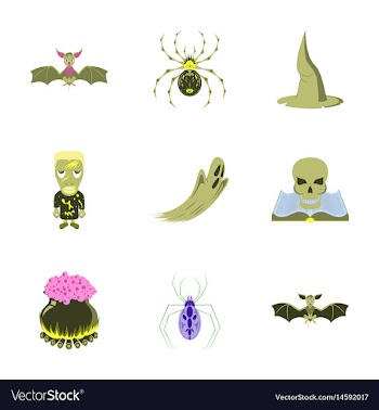 Assembly flat halloween vector image