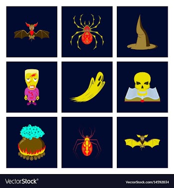 Assembly flat halloween vector image