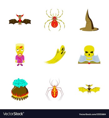 Assembly flat halloween vector image