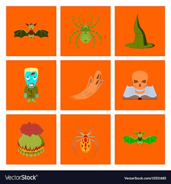 Assembly flat halloween vector image