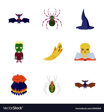 Assembly flat halloween vector image