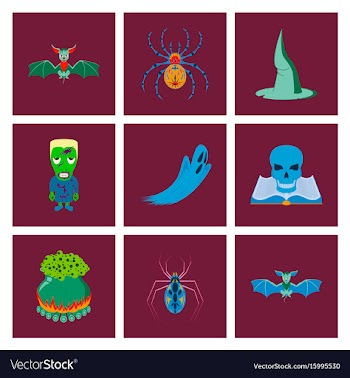 Assembly flat halloween vector image