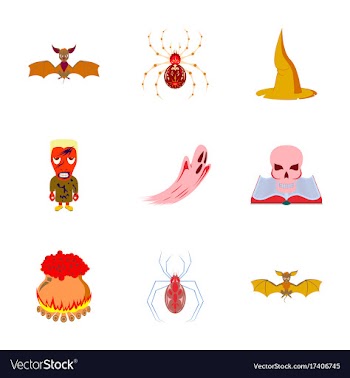 Assembly flat halloween vector image