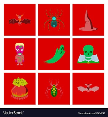 Assembly flat halloween vector image