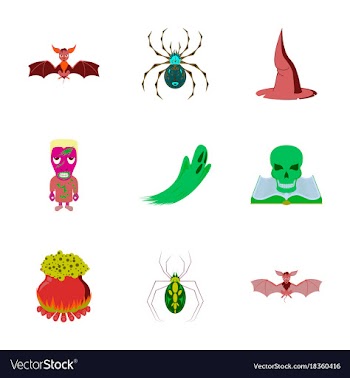Assembly flat halloween vector image