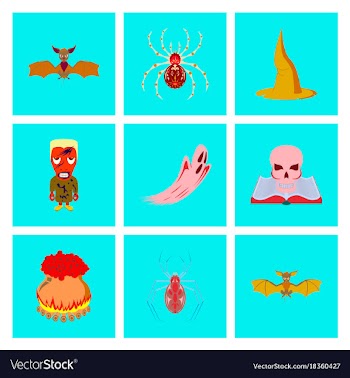 Assembly flat halloween vector image
