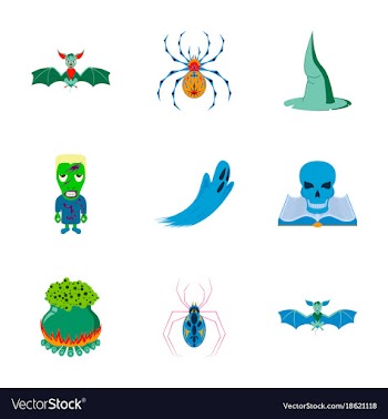 Assembly flat halloween vector image