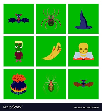 Assembly flat halloween vector image