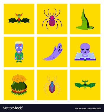 Assembly flat halloween vector image