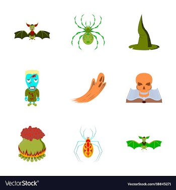 Assembly flat halloween vector image