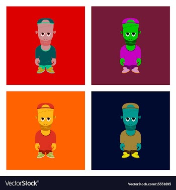 Assembly flat halloween zombie men vector image