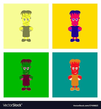 Assembly flat halloween zombie men vector image