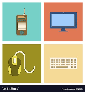 Assembly flat icon computer keyboard mouse monitor vector image