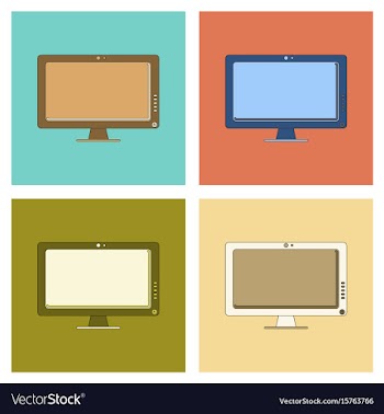 Assembly flat icon computer monitor vector image