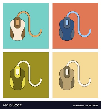 Assembly flat icon computer mouse vector image