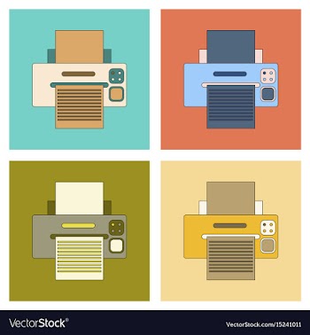 Assembly flat icon computer printer vector image