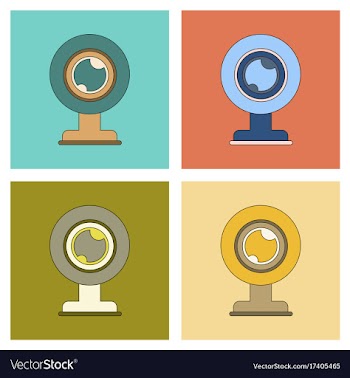 Assembly flat icon computer webcam vector image