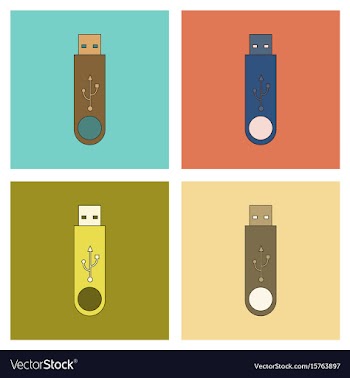 Assembly flat icon flash drive vector image