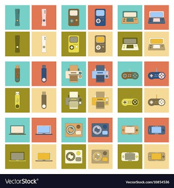 Assembly flat icon game console flash drive vector image