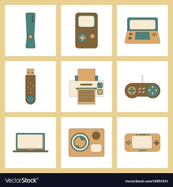 Assembly flat icon game console flash drive vector image
