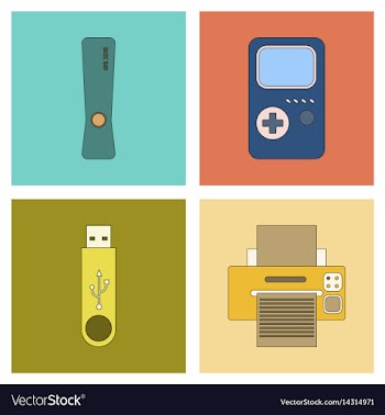 Assembly flat icon game console flash drive vector image