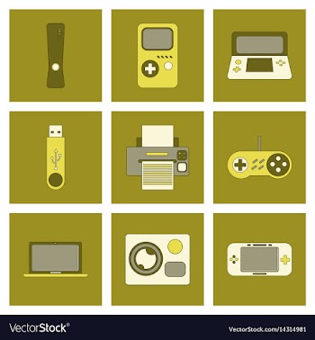 Assembly flat icon game console flash drive vector image