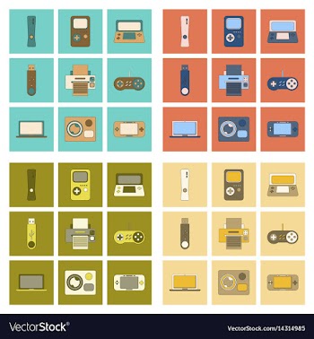 Assembly flat icon game console flash drive vector image
