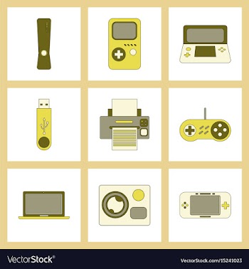 Assembly flat icon game console flash drive vector image