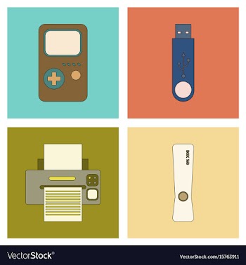 Assembly flat icon game console flash drive vector image